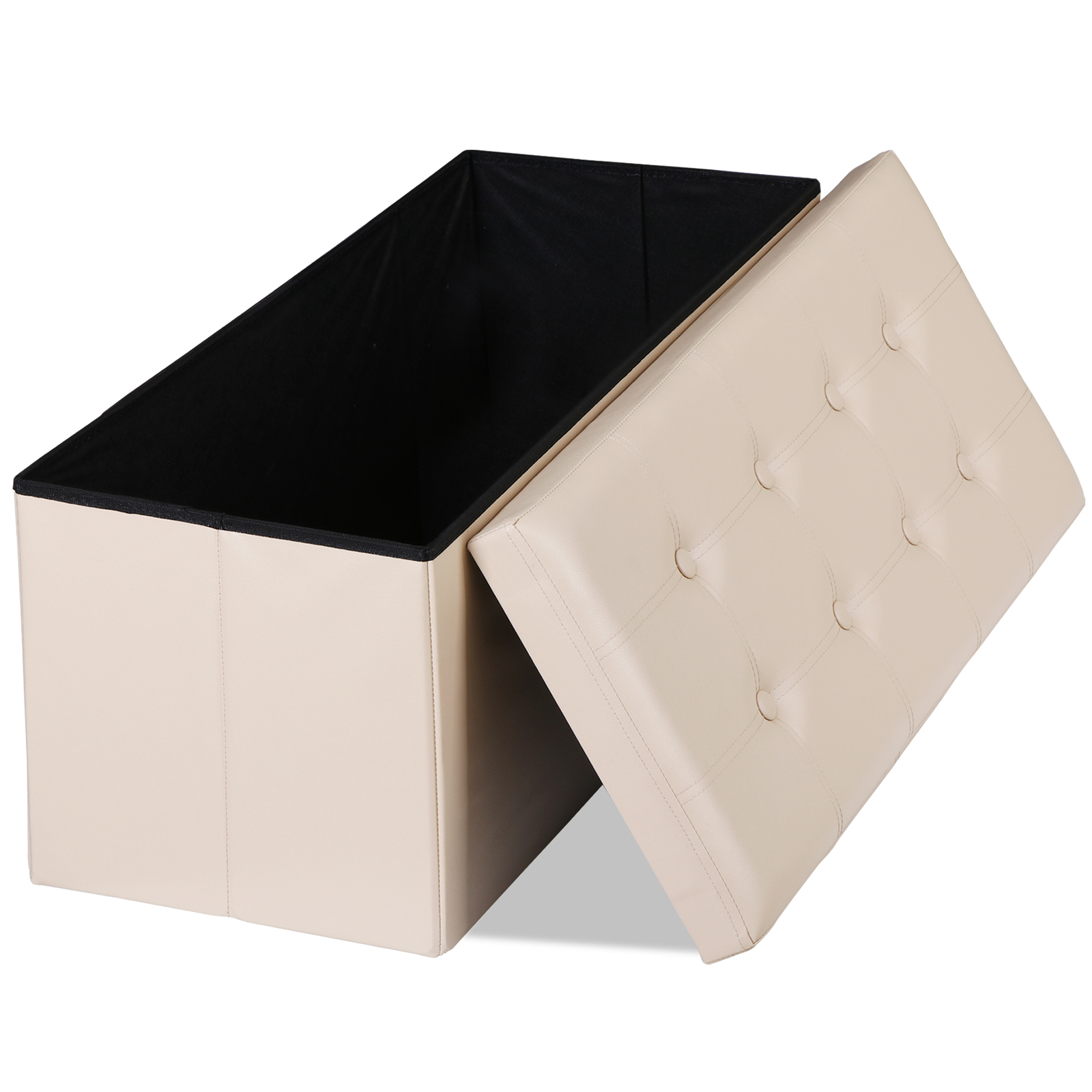 43" Folding Storage Ottoman Bench Fireproof Storage Chest Foot Rest Stool 660lbs