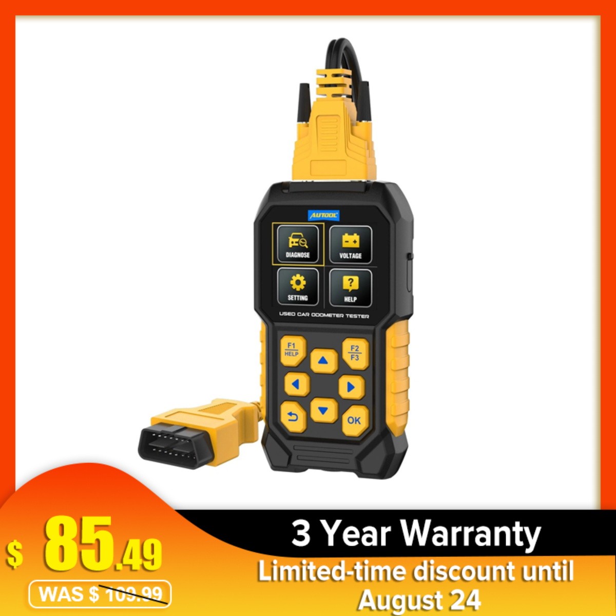 Auto Odometer Mileage OBD2 Diagnostic Scanner Engine Code Reader Battery Tester