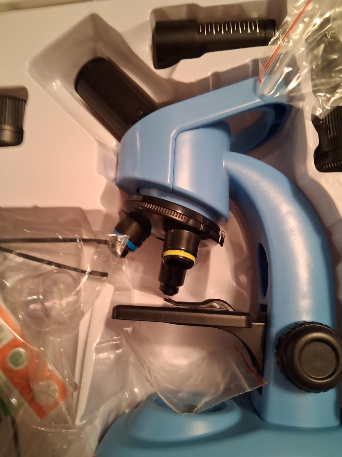 Weishide Scientific Microscope Blue No. W5807A Micro World Magnifiy 40-16000 X
