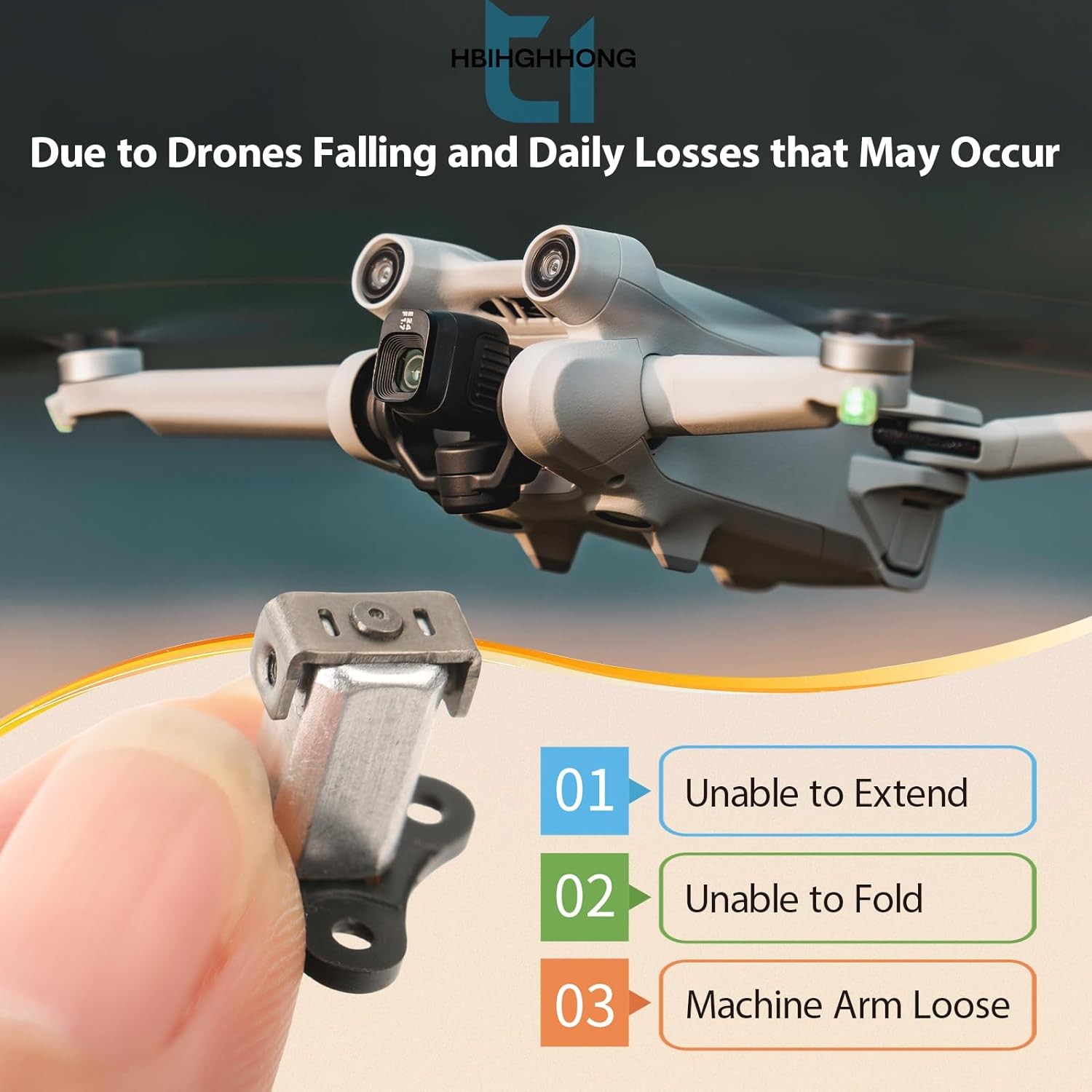 Front Arm Axis Replacement for DJI Mini 3 Pro/Mini 3 Hinges Arm...