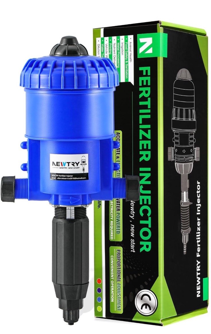 NEWTRY 0.2-2% Fertilizer Injector for Drip Irrigation Adjustable Water Powered