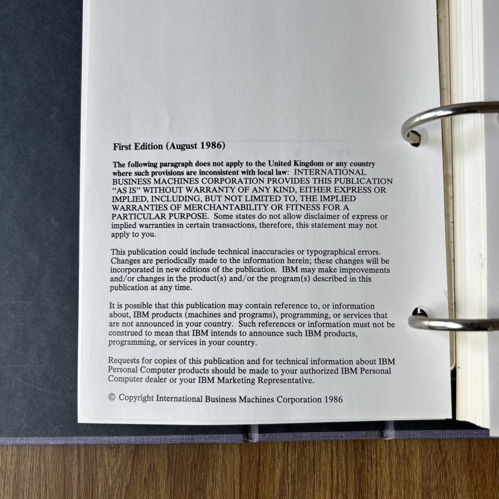 IBM Personal Computer XT Model 286 Technical Hardware Reference Manual 68X2210