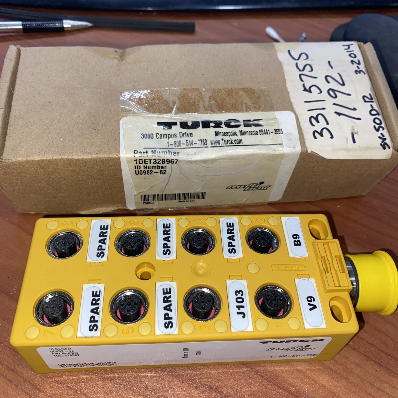 TURCK 1DET328967 MULTIBOX JUNCTION BOX 8 PORT 5 PIN