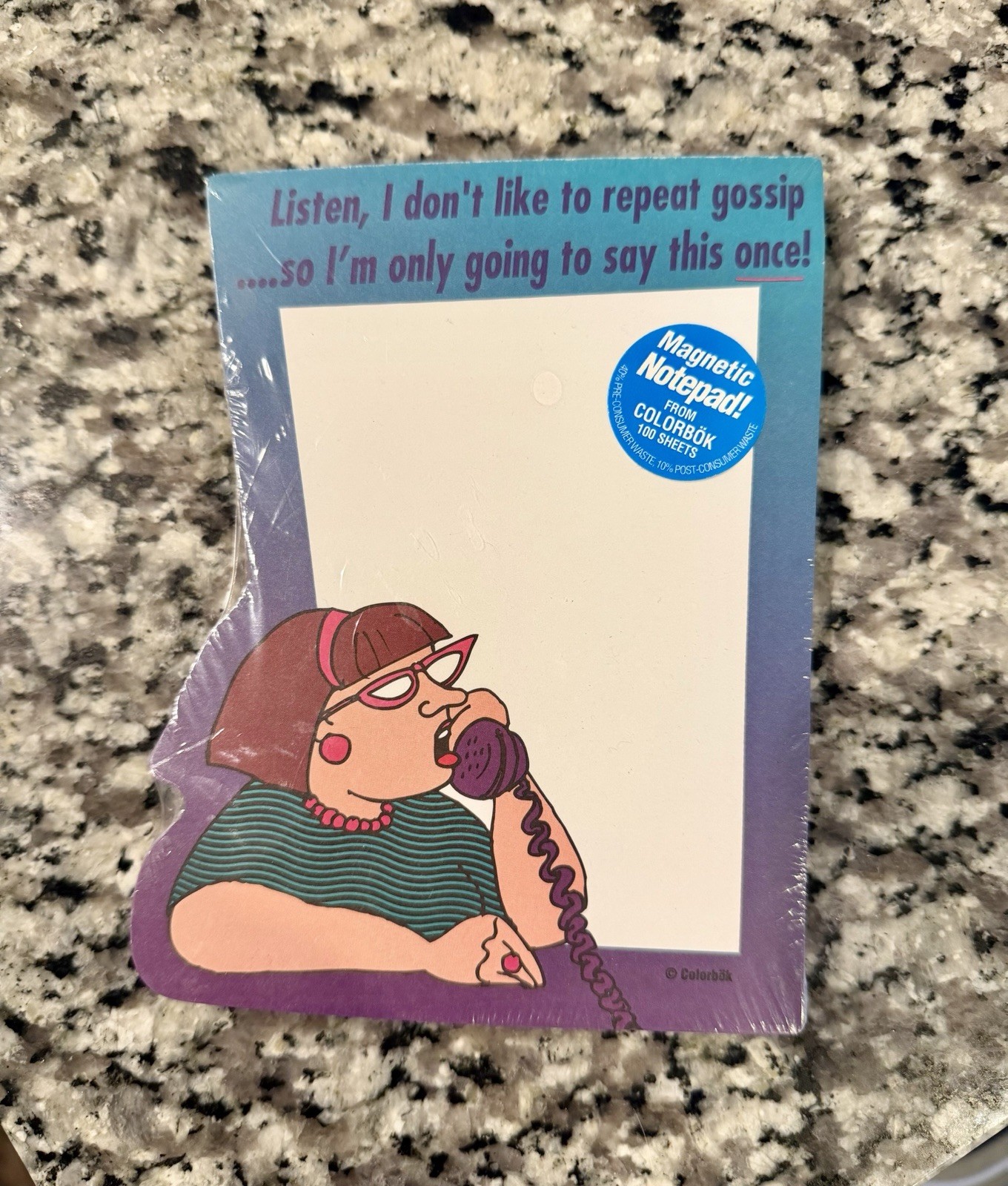 NEW Vintage Colorbok Magnetic Notepad Funny Gossip Quote Retro Fridge Memo Pad