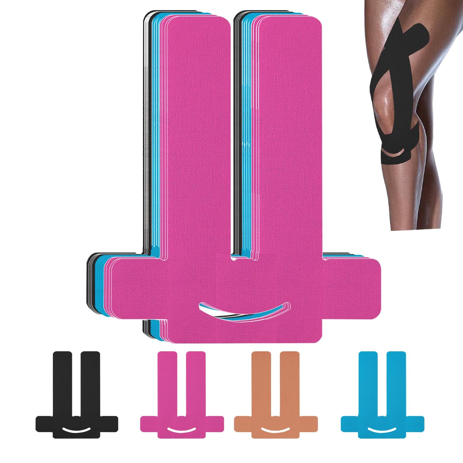 12 Count Precut Kinesiology Tape for Knees, Waterproof Knee Mix-12