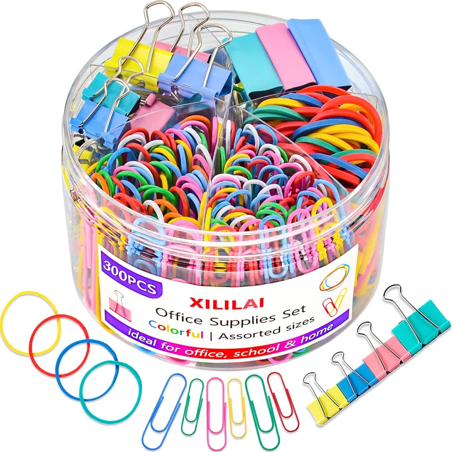 Assorted Sized Binder Clips & Paper Clips - 300 Pieces for Creative Organization