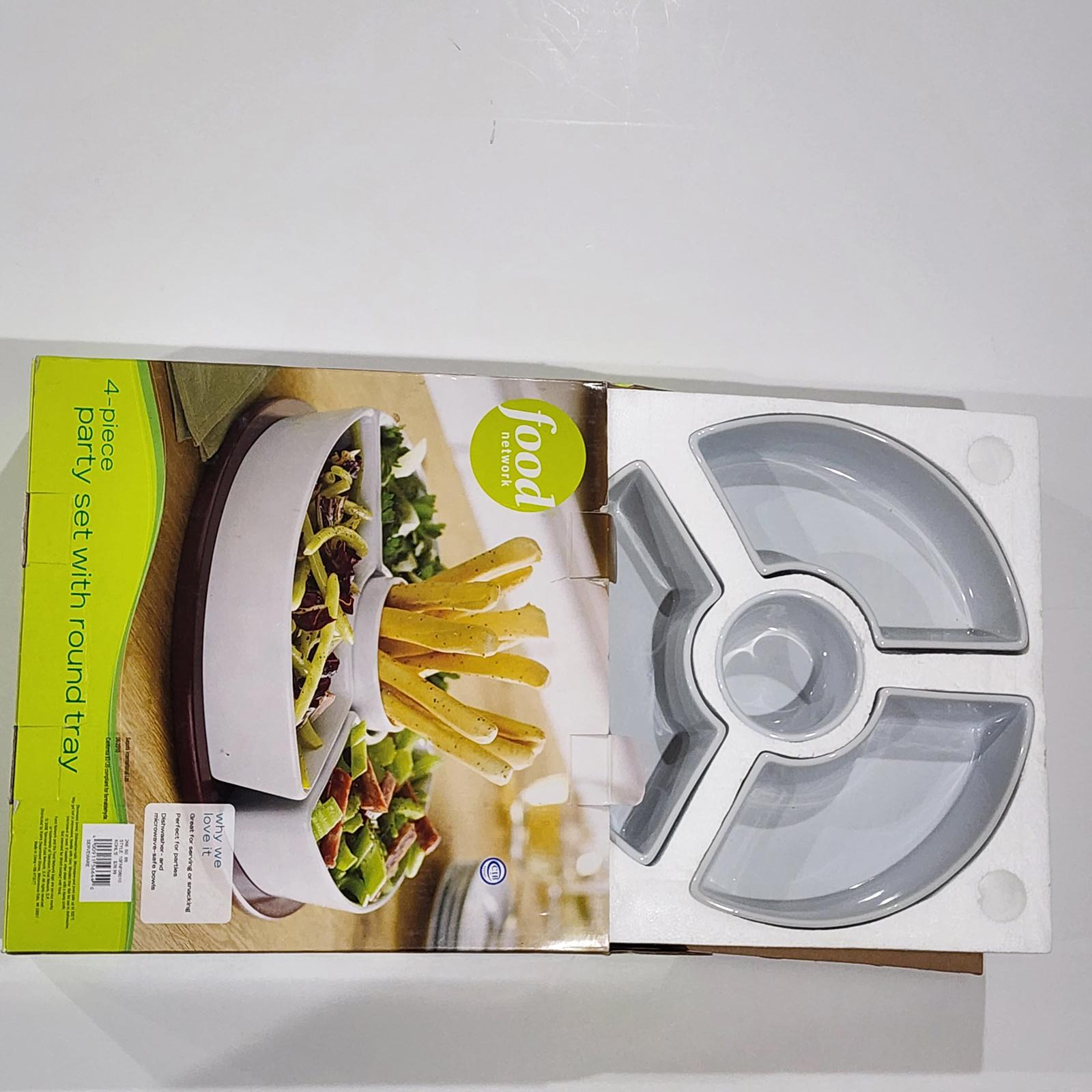 4 piece Party Set with round Tray