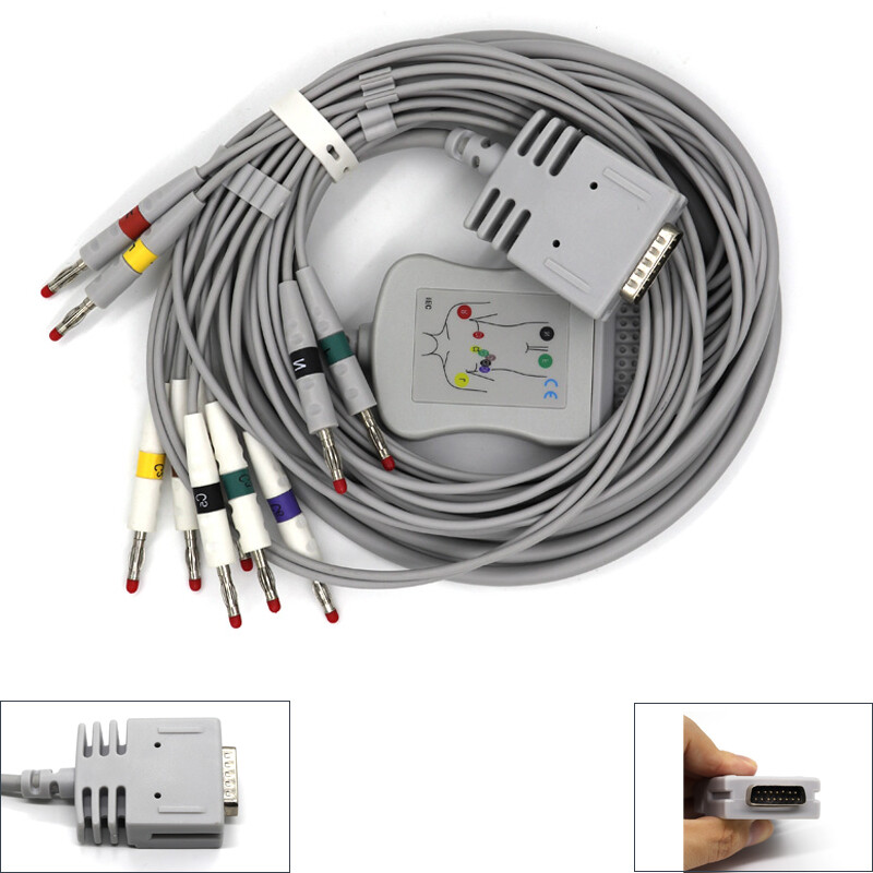 Fit For BURDICK 10Lead ECG/EKG Cable AHA Banana4.0 FDA Approved, EK10 E350 ELITE