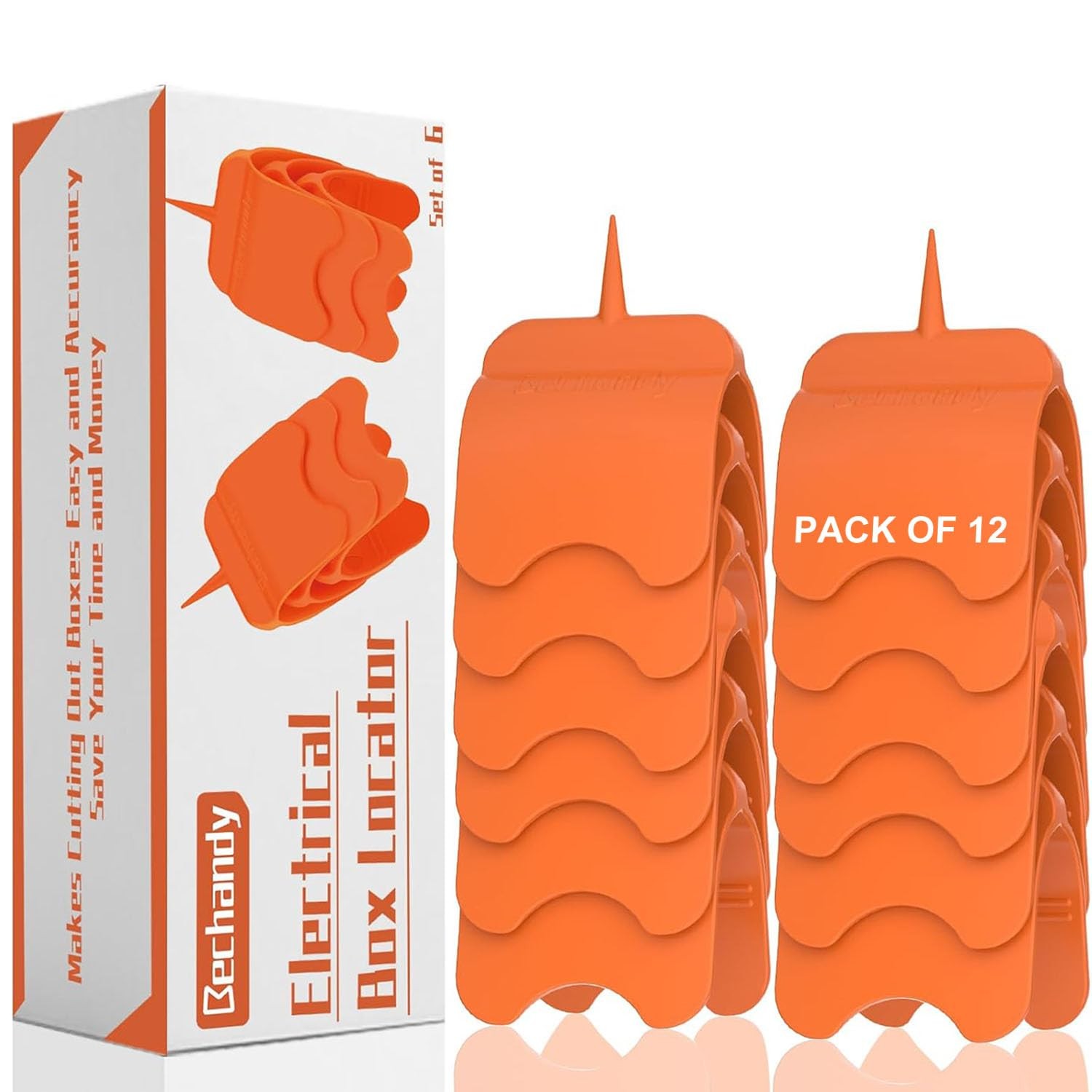 12 Pack Drywall Outlet Marker - No Measuring Needed Marking 12 Pack, Orange