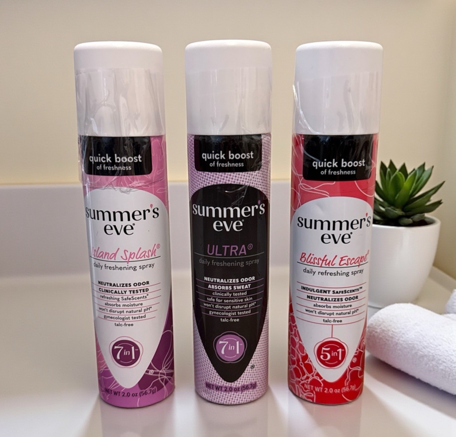 3 PACK Summer's Eve Feminine Odor Daily Freshening Spray - 2oz ea Ultra Blissful