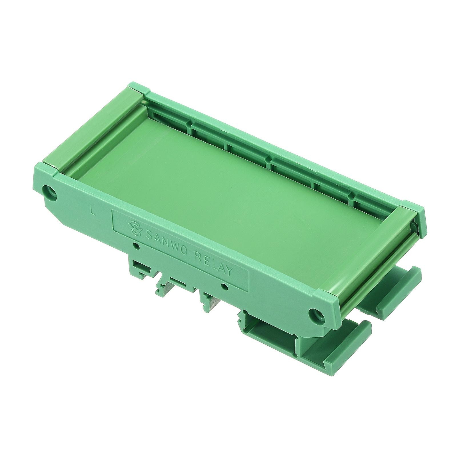 PCB DIN Rail Mount Carrier, Circuit Board Mounting Holder 90x40mm Green