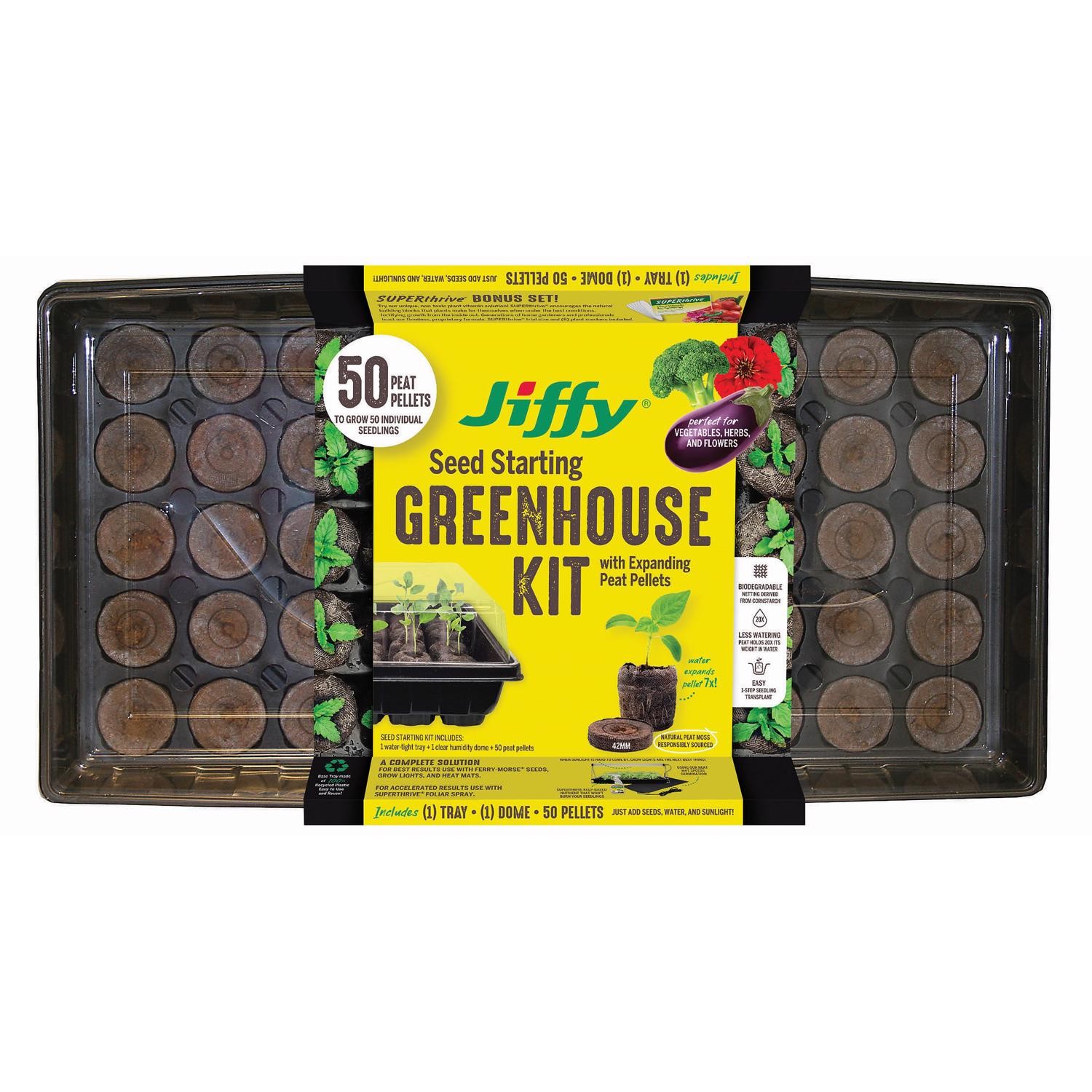 Jiffy J450ST-20 50-Cells Brown Professional Greenhouse Pellet with Labels