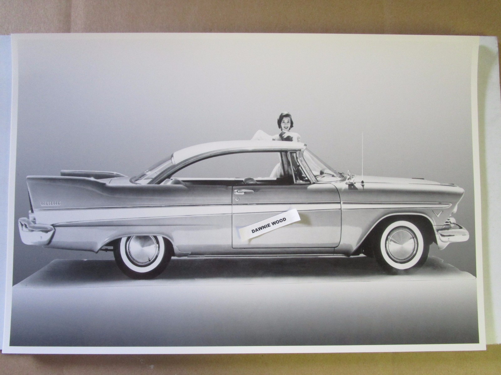 1958 Plymouth Savoy 2 Door Hardtop 12 X 18" Black & White Picture