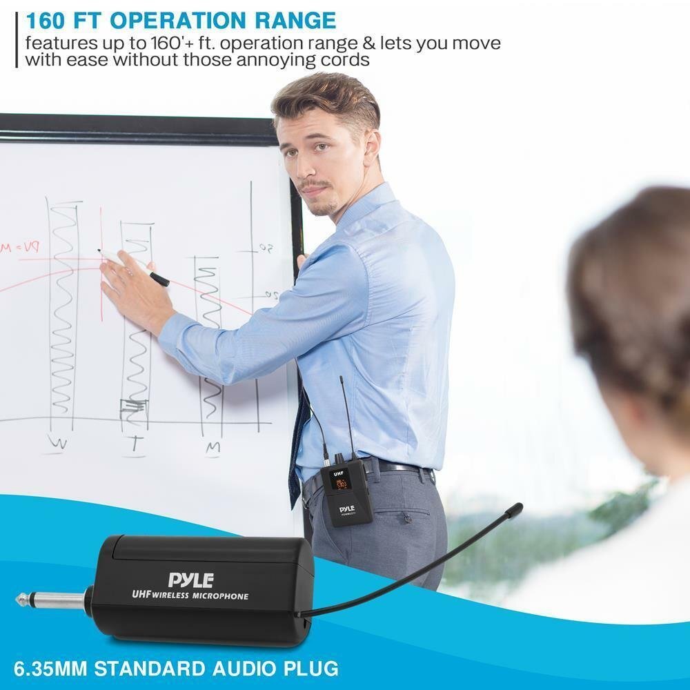 Pyle Dual Wireless Headset Mic Kit, Lavalier PDWMU211