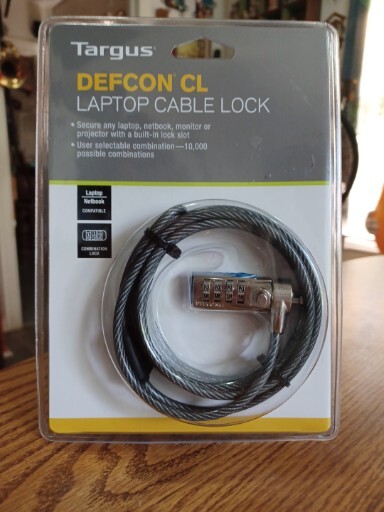 Targus DEFCON CCL Notebook/Laptop Coiled Cable Lock (PA410U1) Brand New