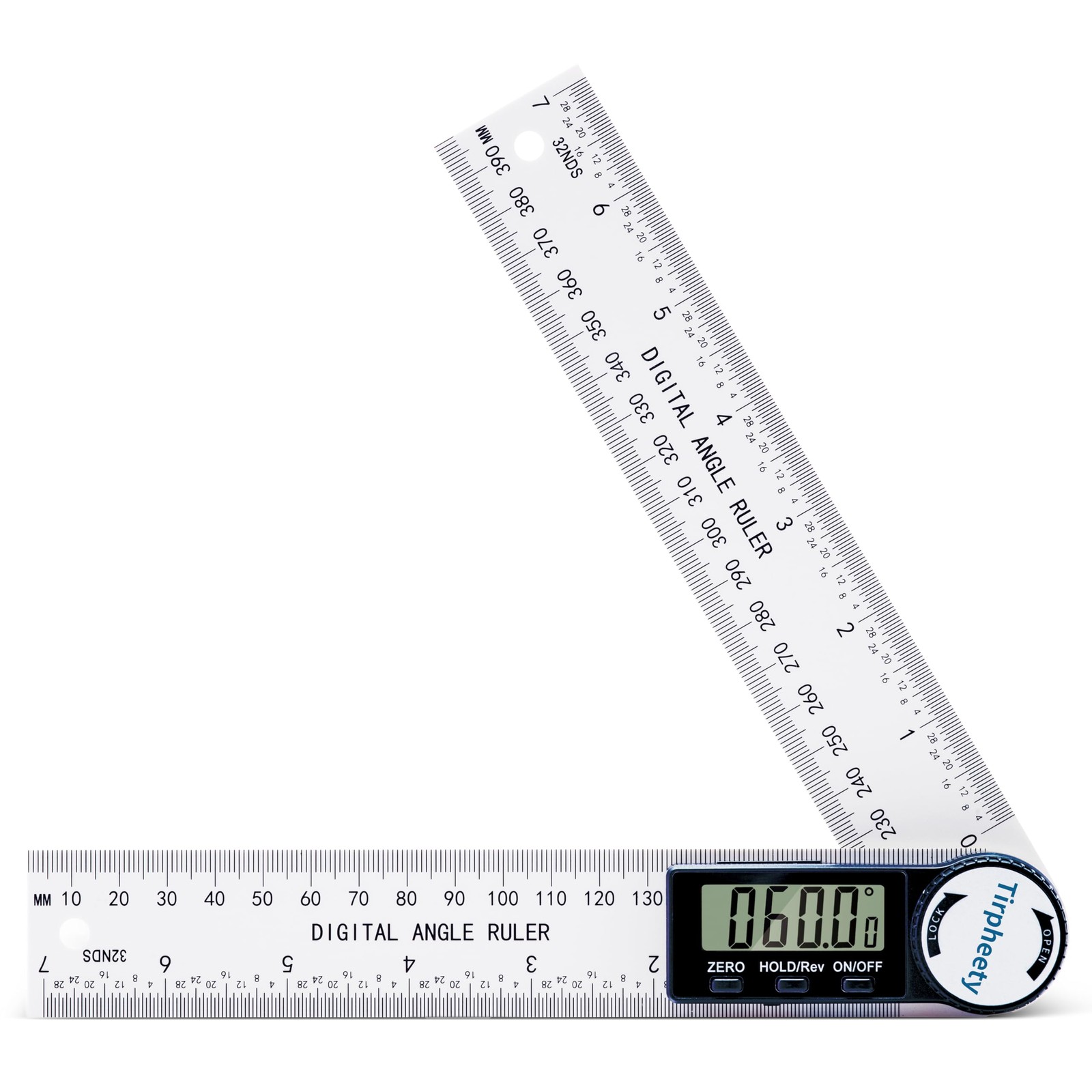 Tirpheety Digital Angle Finder Protractor, 3rd Generation Quick Display White