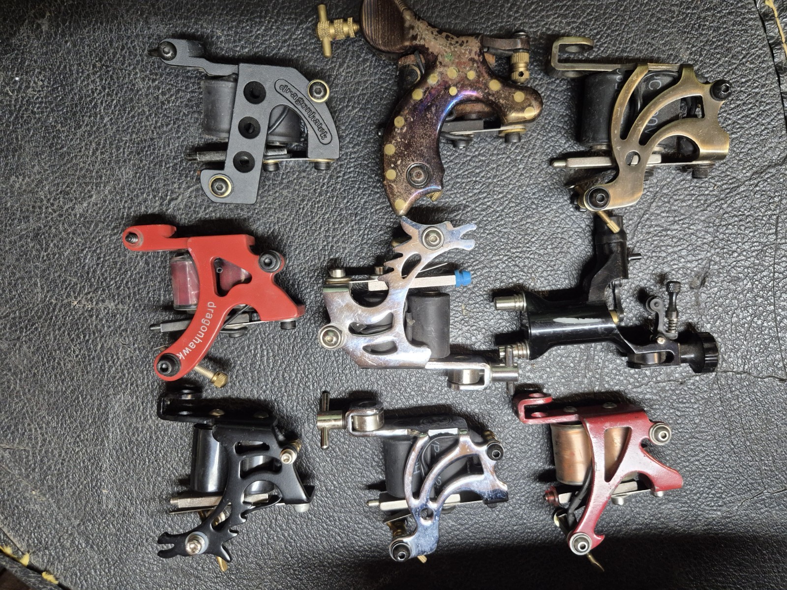 Set Of Nine Coil Tattoo Machines