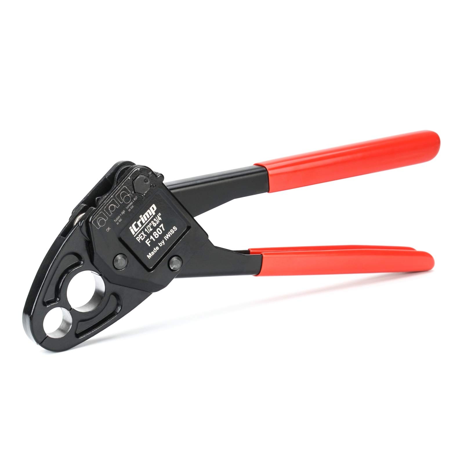 iCrimp Angle Head IWS-1234C(1/2&3/4-inch Combo Crimper), Red&black