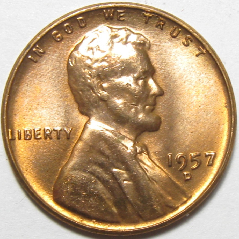 1957-D Lincoln Wheat Cent - Uncirculated - #10844-53