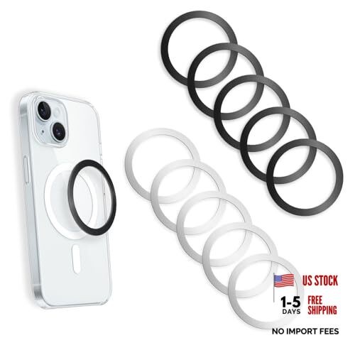 10 Pack Universal Metal Rings, Magnetic Ring for Phone Cases & Wireless