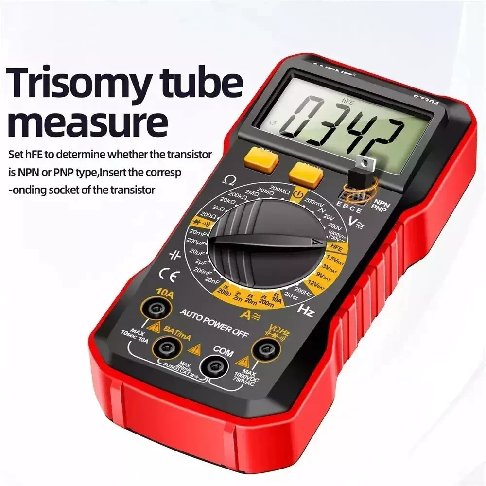 Digital Multimeter LCD Voltmeter Ammeter Ohmmeter Volt AC DC Tester Leads Meter