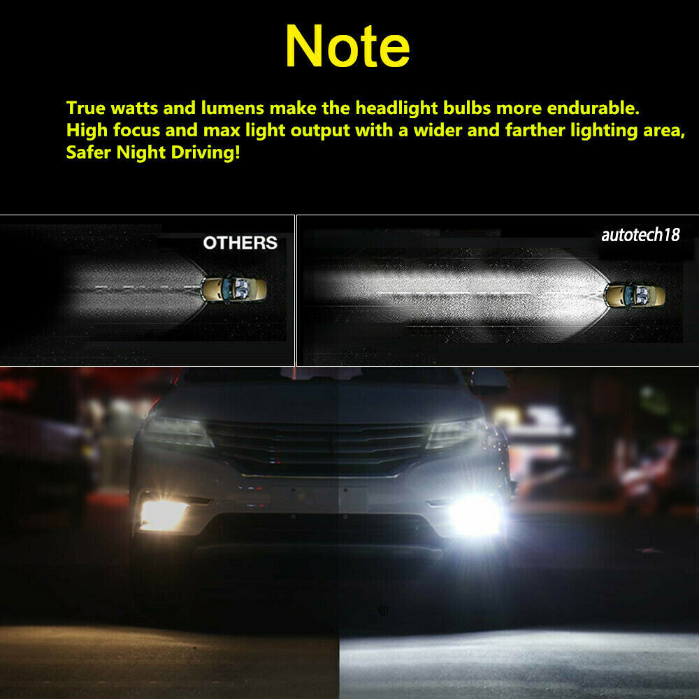 9005 LED Headlight Super Bright Bulbs Kit White 6500K 360000LM High Beam NEW