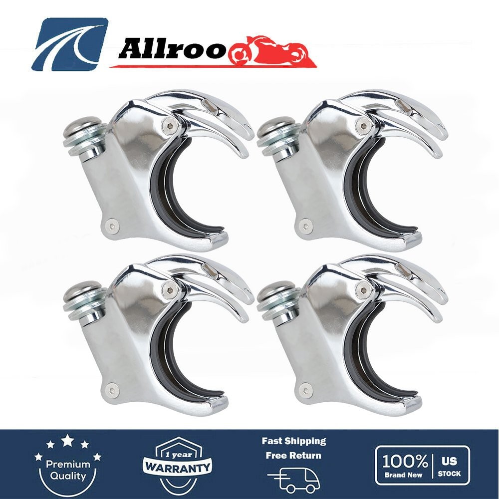 Chrome 4Pcs 49mm Quick Release Windshield Clamps For Dyna Glide Sportster XL