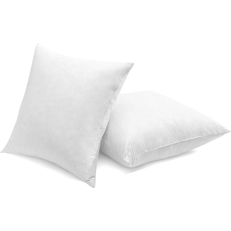 Luxury Goose Down Feather Pillow Inserts Double Layered Soft 26x26 2 Pack New