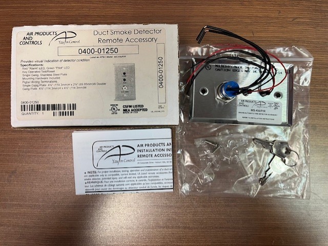Air Products and Controls APC Duct detector remote accessory 0400-01250; NEW