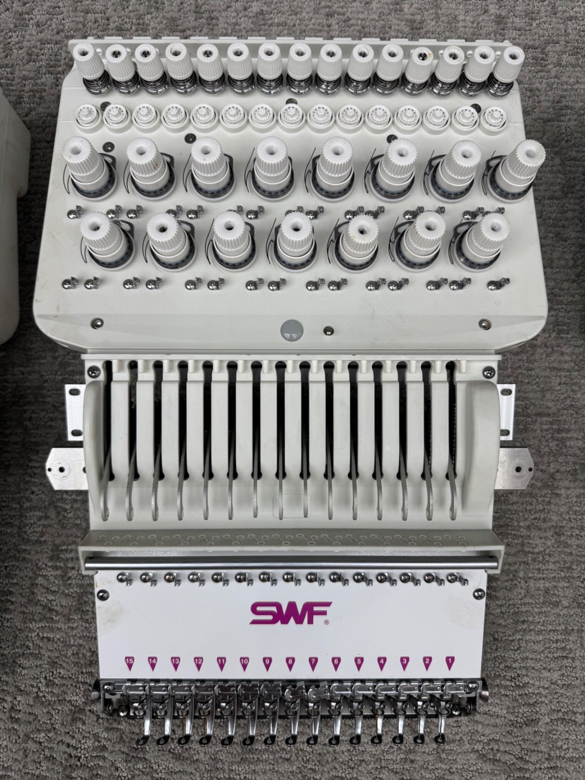 SWF EMBROIDERY 15 NEEDLE HEAD UNIT #3- LESS THAN 50 HOURS- EXCELLENT!