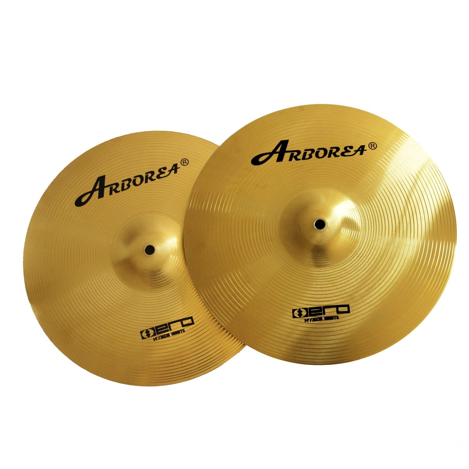 Arborea Hi Hat Cymbals Hero Brilliant Finish Bright Sound 14 Inch Drum High H...