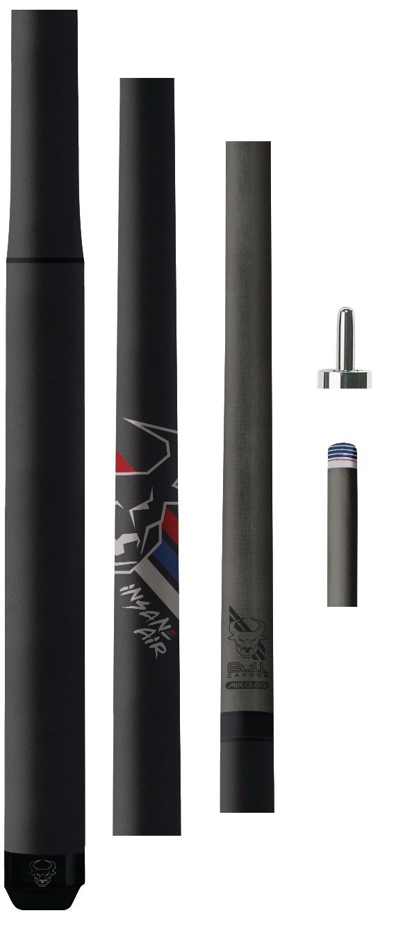 NewBull Carbon BCIAN Air Jump Cue - Black & Gunmetal – 13.85mm Shaft - No Wrap