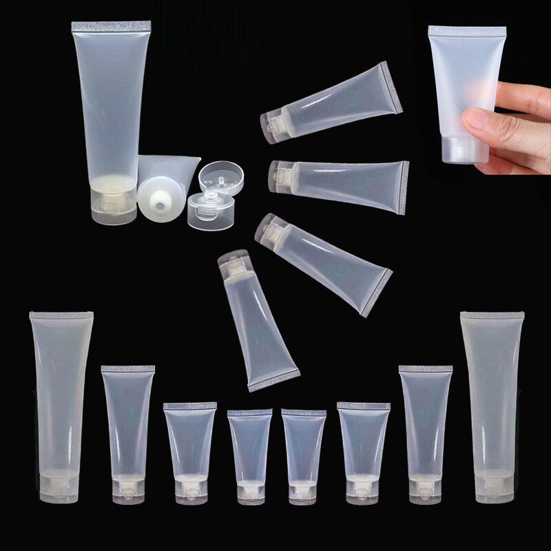 Plastic Cosmetic Soft Tubes Bottles With Flip Lids Empty Travel Sample Container