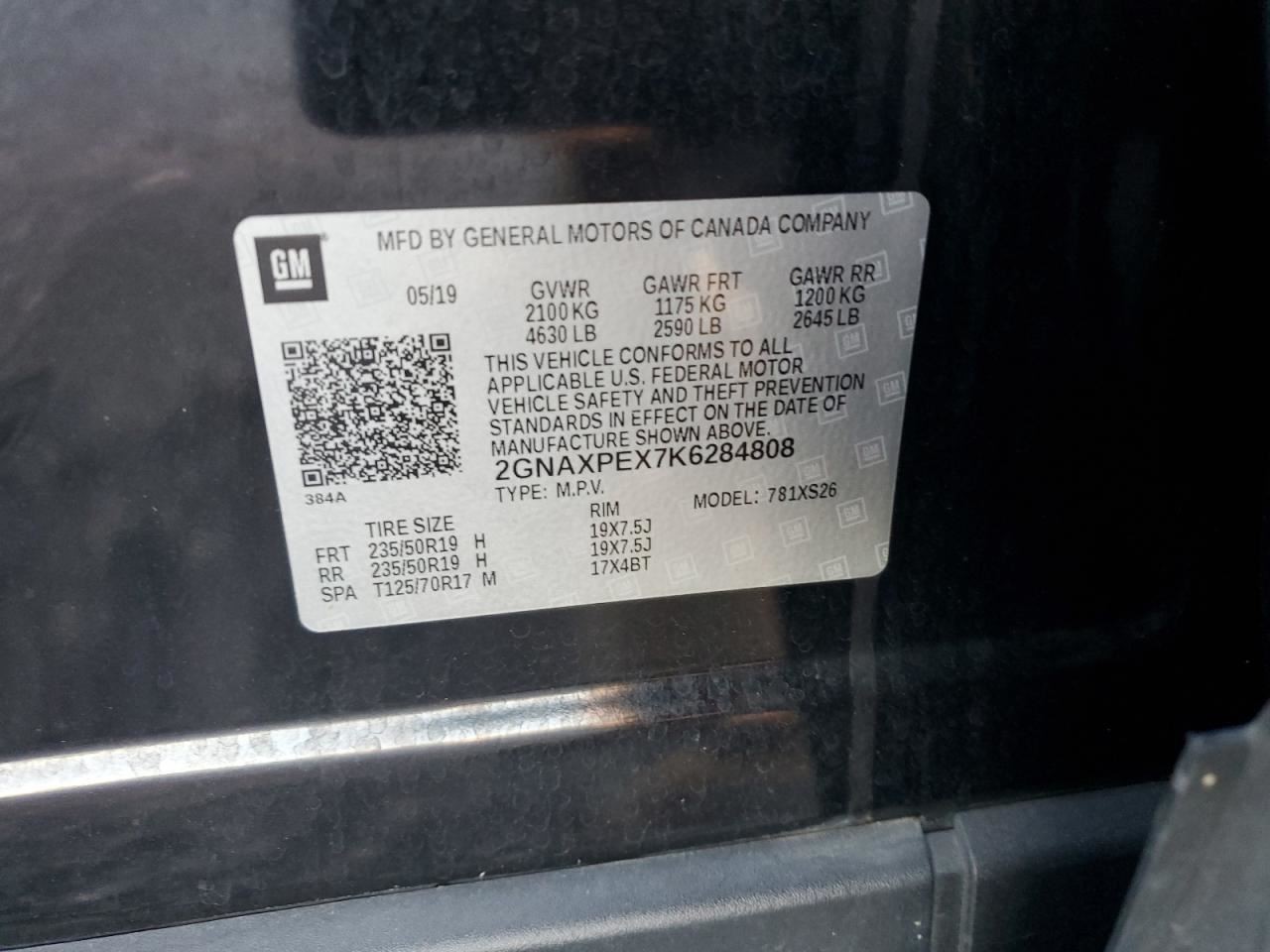EQUINOX 2019 Glove Box 4935673