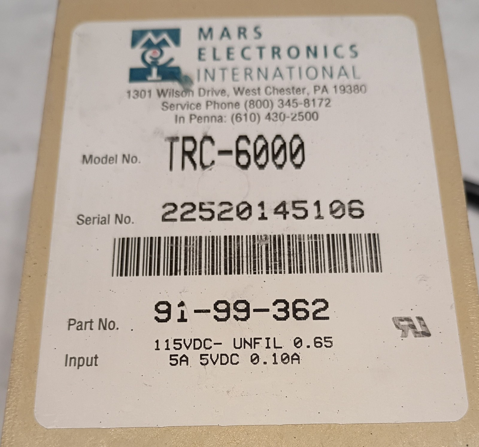 Mei Mars TRC 6800H Coin Changer Acceptor