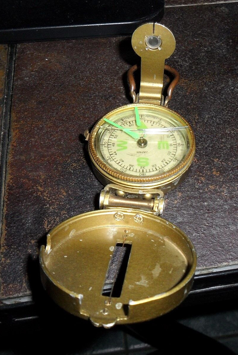 Vintage Stansales Engineer Lensatic Compass  Cased Japan