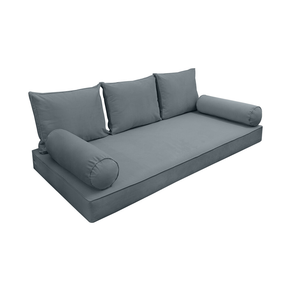 COVER ONLY Model V3 Full Velvet Contrast Indoor Daybed Mattress Cushion AD347