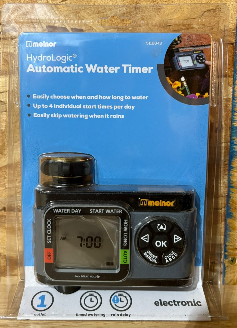 NEW Melnor HydroLogic Automatic Water Timer 1-Zone Outlet 4 Start Times 5116643