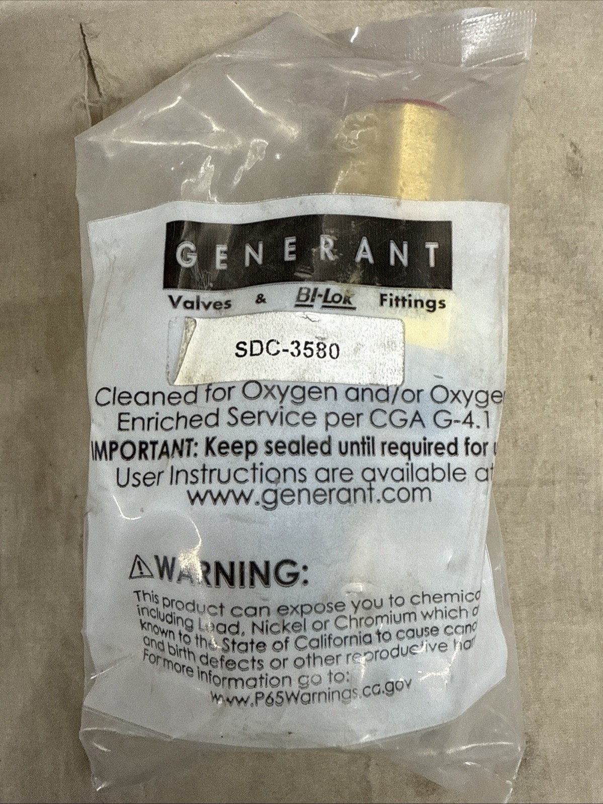 Generant SDC-3580 Self Locking Liquid Cylinder Connector Transmitter Transducer
