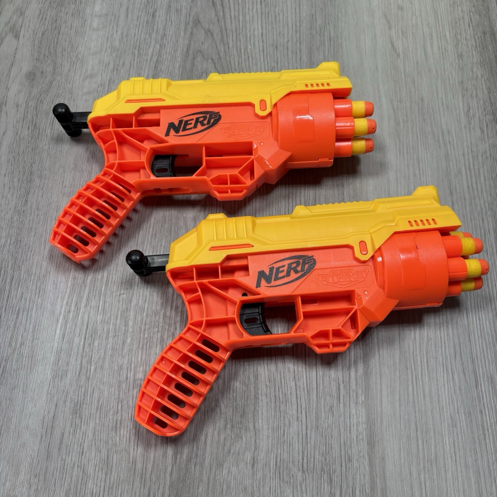 Lot Of 2 Nerf Alpha Strike Fang Dart Gun With 12 Darts-Tested Working