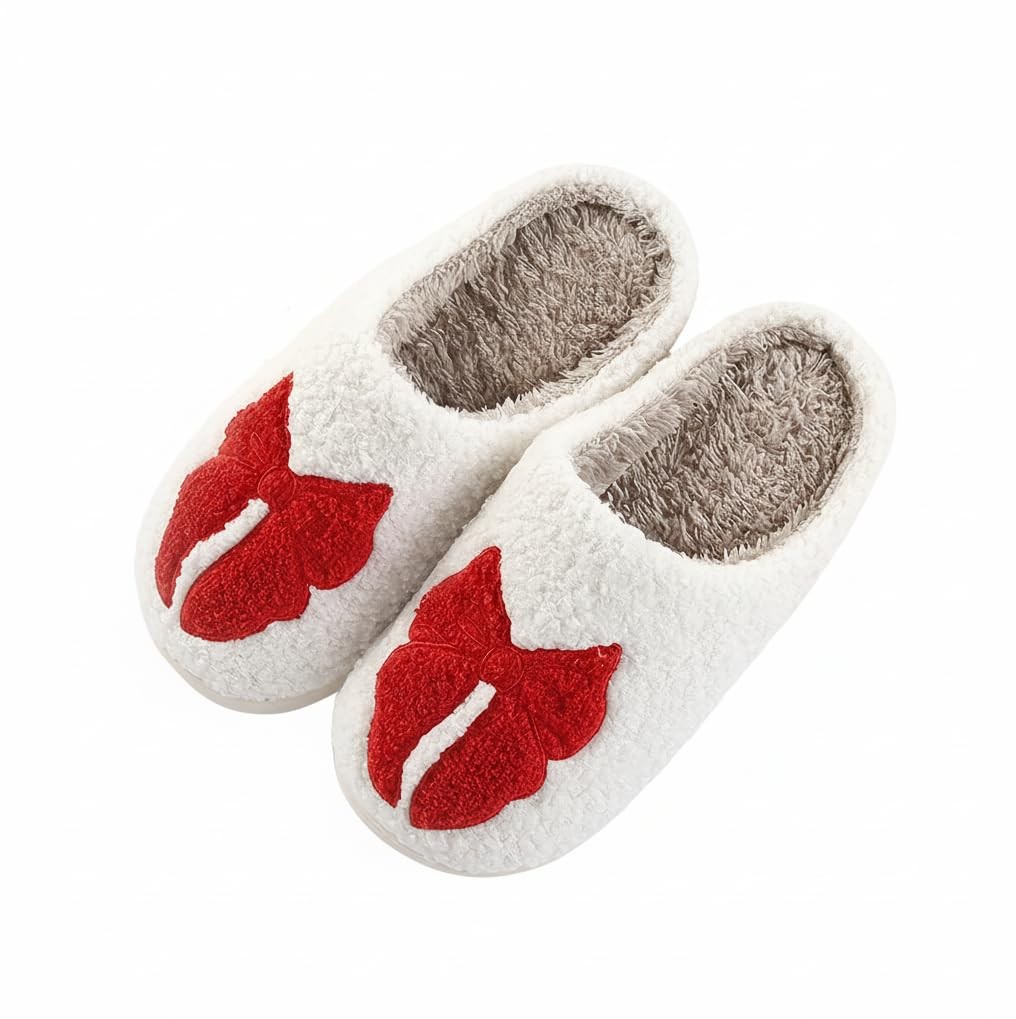 Qubuwalk Happy Smile Face Slippers House Slippers for Women Cute Cartoon Desi...