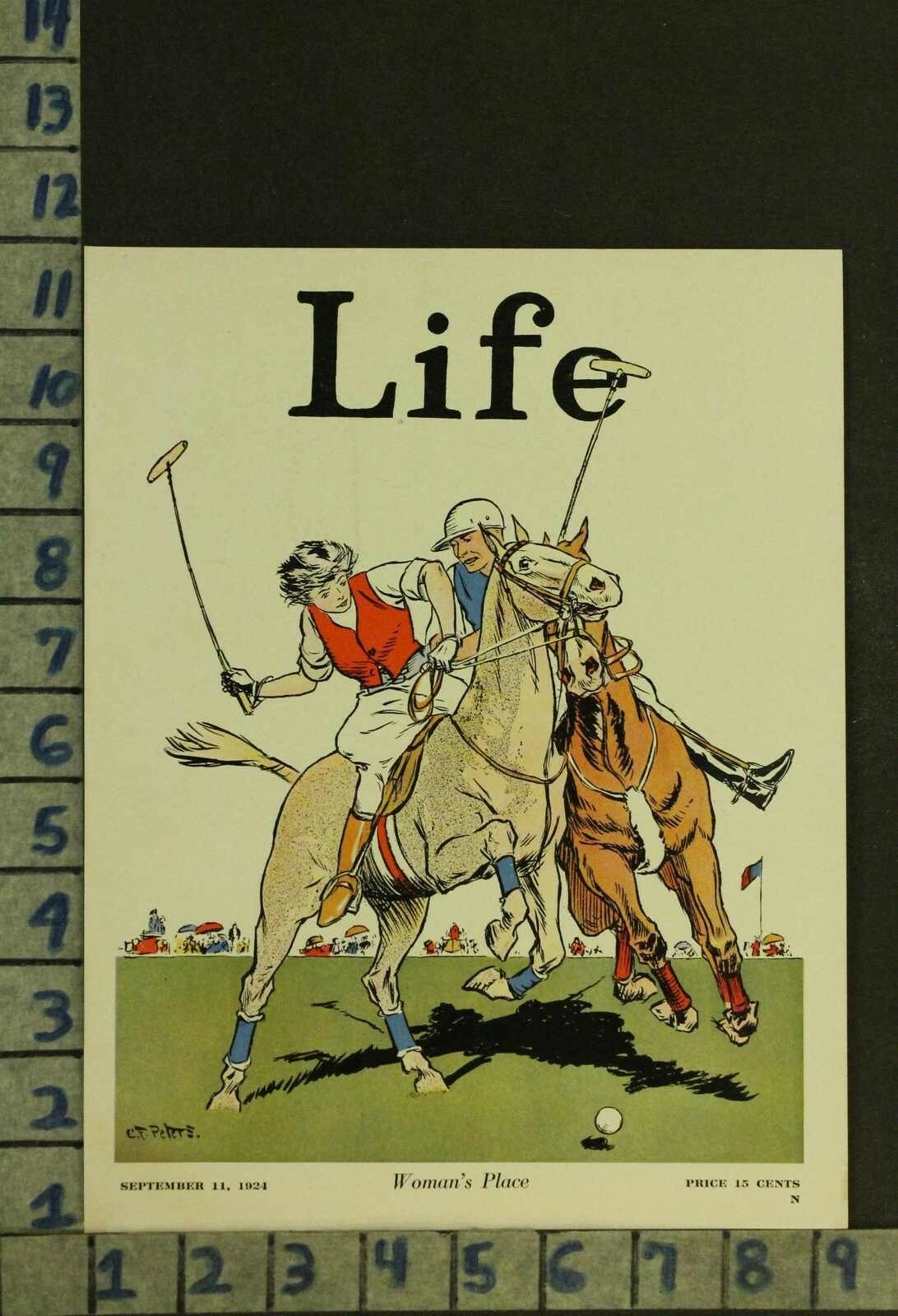 1924 SPORT WOMAN EQUESTRIAN POLO HORSE ATHLETE ROMANCE ILLUS PETERS COVER RP20