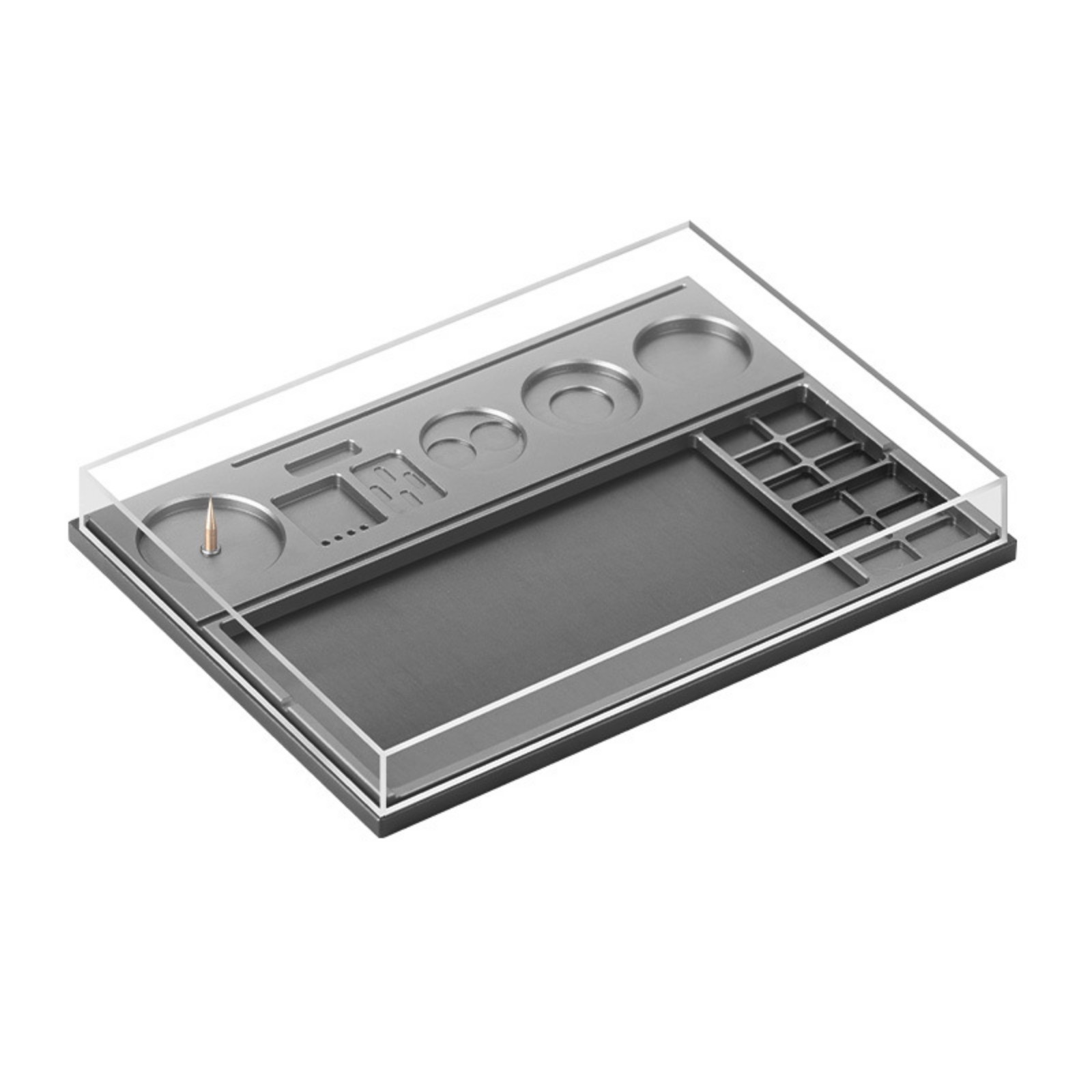 Tool Box with Transparent Lid Metal Repair Parts Organizer Compartmented