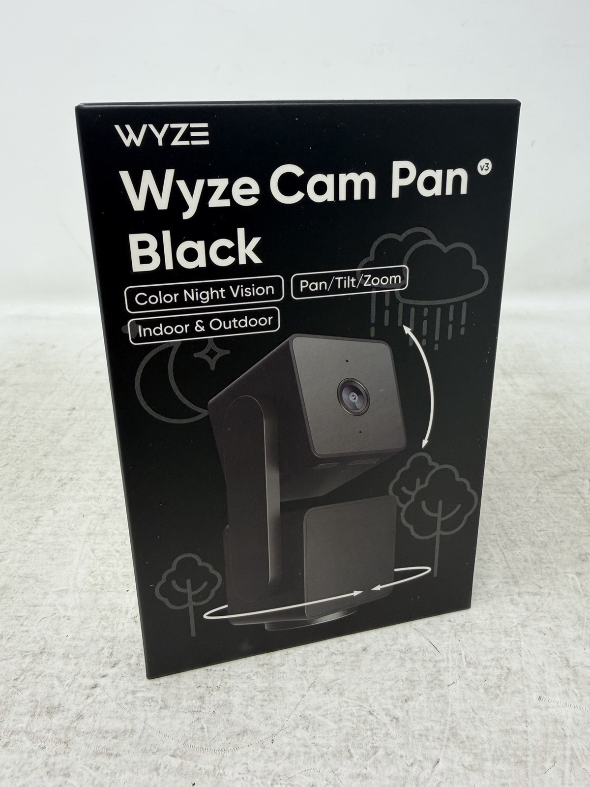 Wyze Cam Pan v3 Indoor/Outdoor IP65 1080P 360° Pan/Tilt/Zoom Wi-Fi - Black