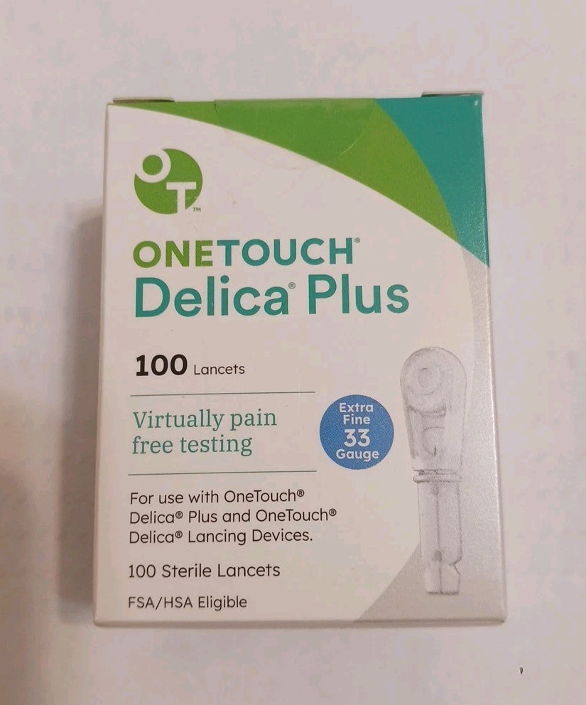 OneTouch Delica Extra Fine 33G Lancets 100CT. Factory Sealed Box FREE SHIPPING