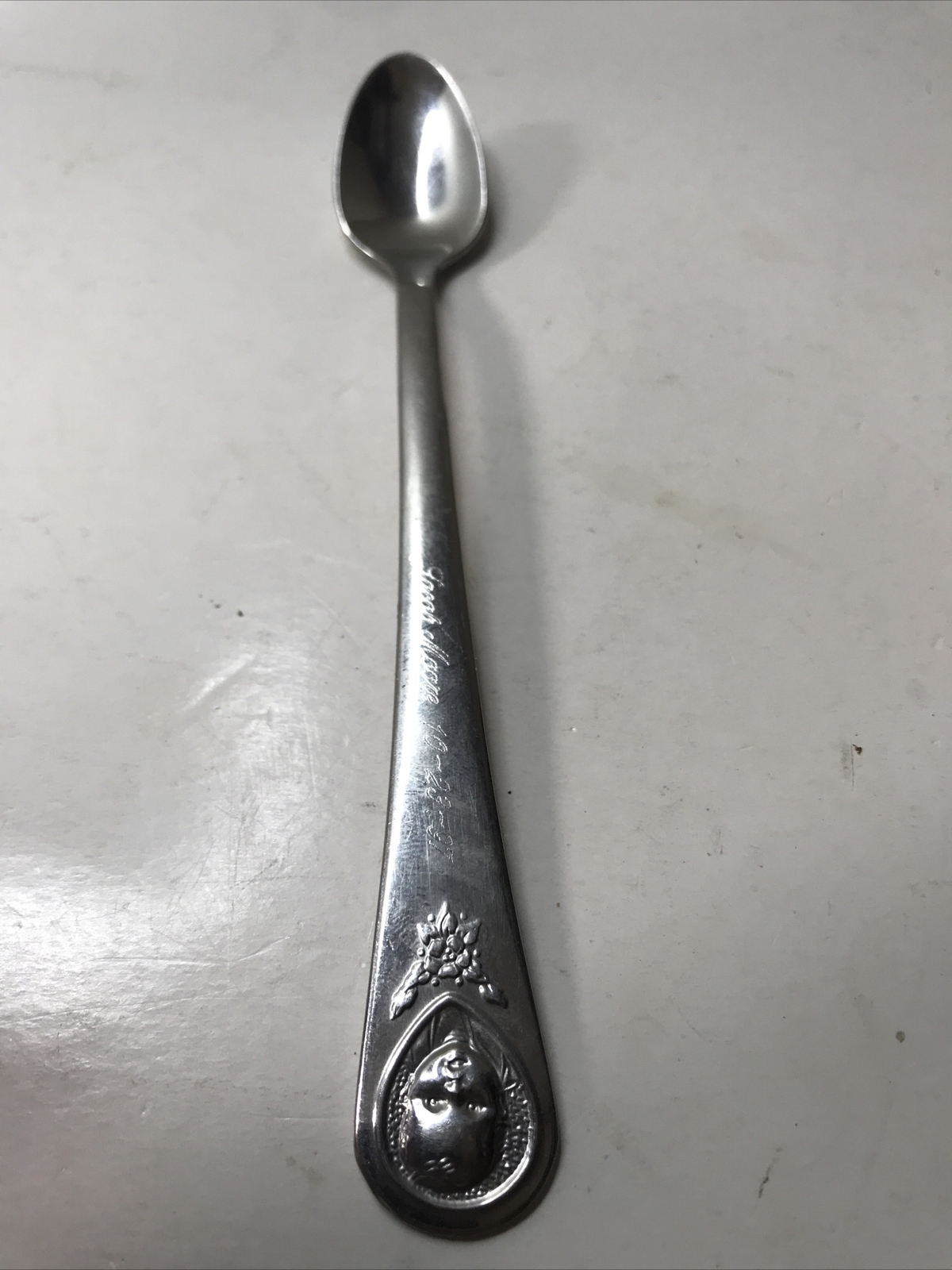 Vtg Oneida Ferber Infant Baby Feeding Spoon 5.5 Stainless Flatware Silverware