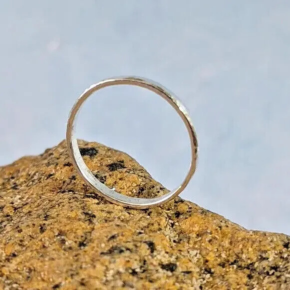 2mm Cornish Silver Hammered Ring