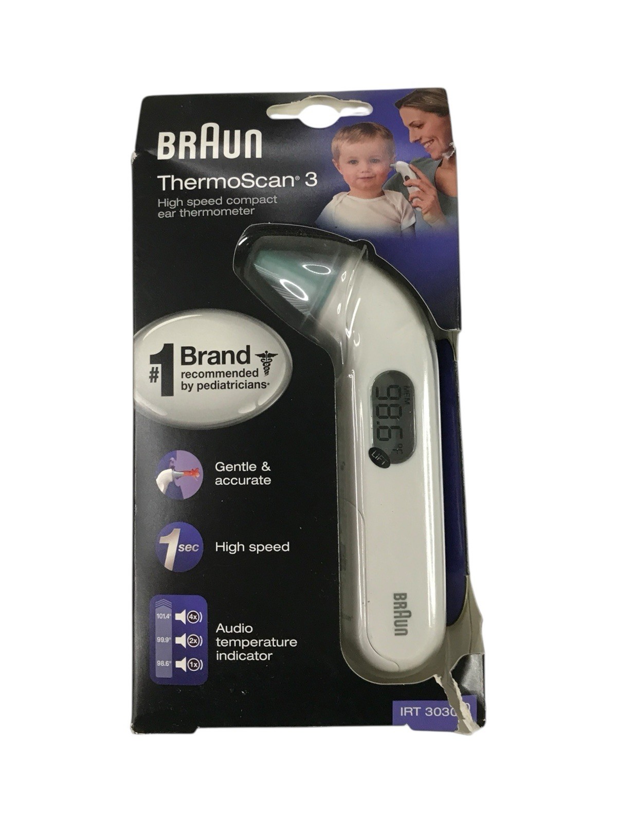Braun IRT3030 ThermoScan 3 Ear Thermometer Accurate! Kids! Brand New In Box!