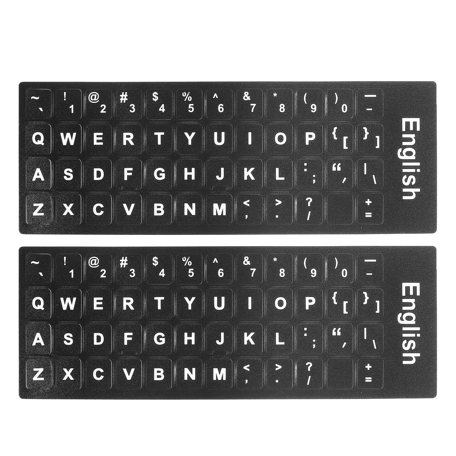 English Stickers, 2pcs Cover Style 1, Black Background White Lettering