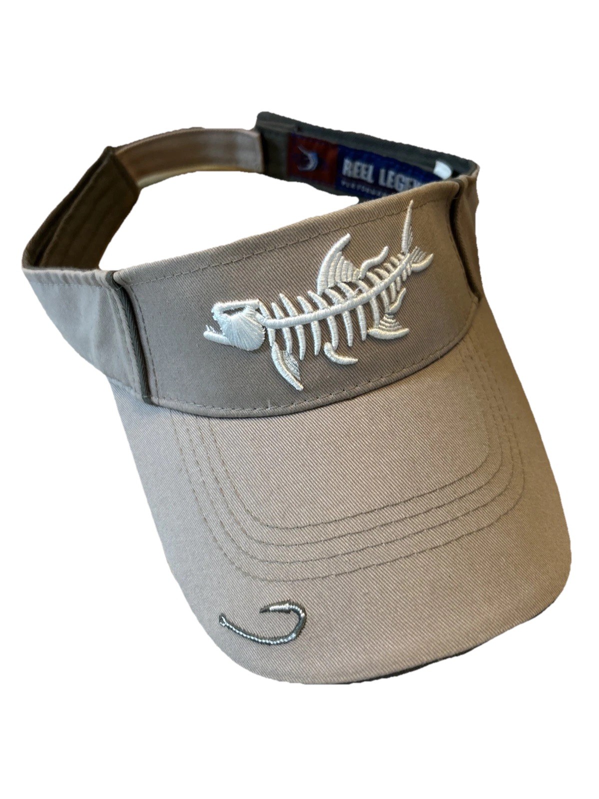 Reel Legends Outdoor Legends Tan Fish  Bones & Hook Strapback Visor